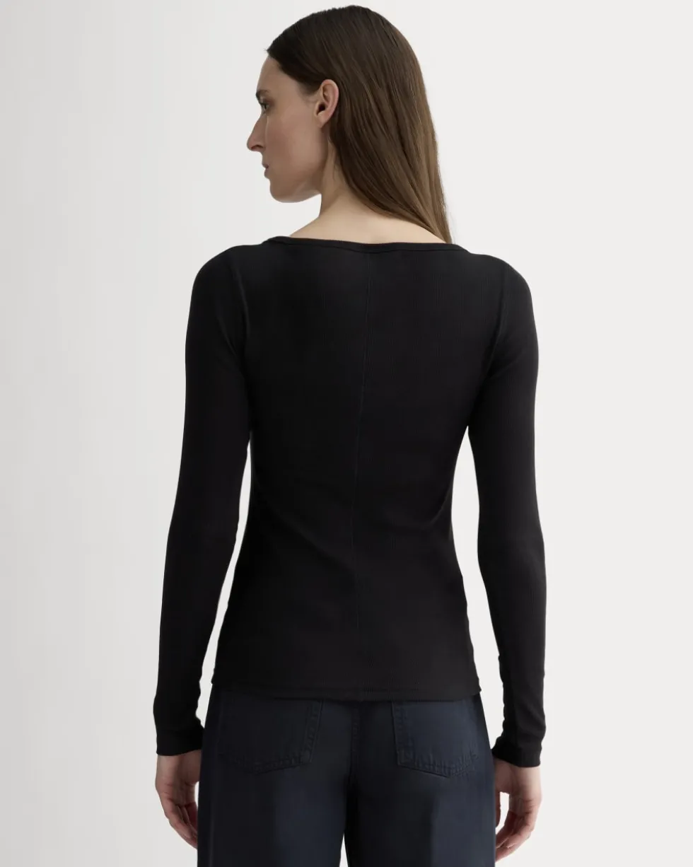 The Luxe Rib Long-Sleeve Scoop-Neck Tee