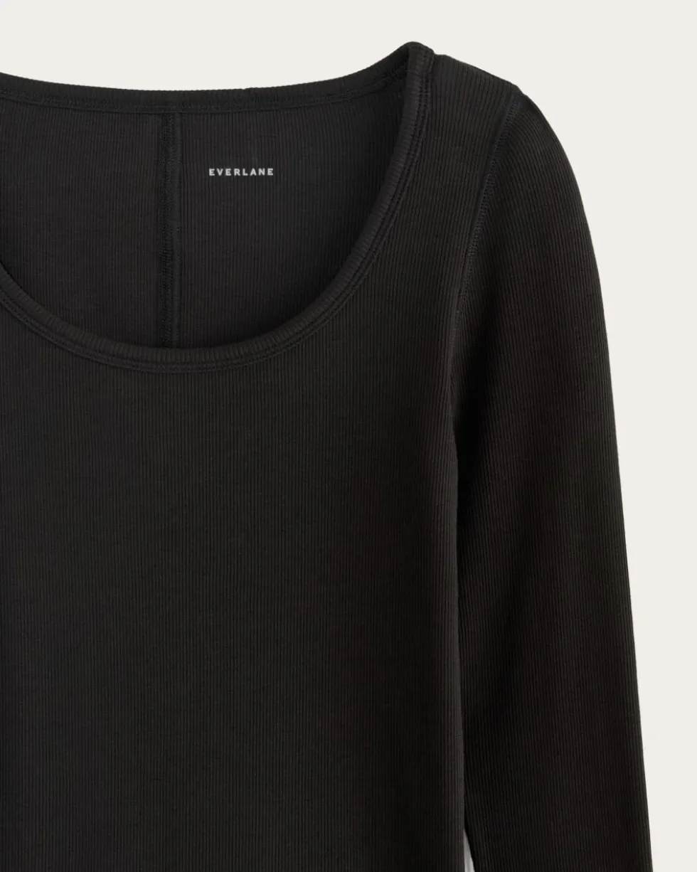 The Luxe Rib Long-Sleeve Scoop-Neck Tee