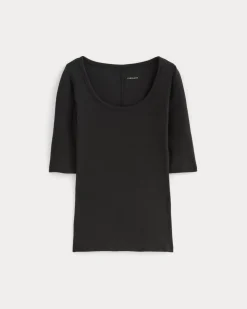 The Luxe Rib Scoop-Neck Tee