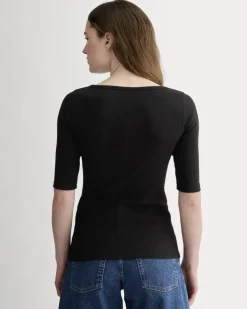 The Luxe Rib Scoop-Neck Tee