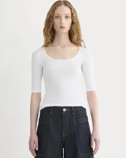 The Luxe Rib Scoop-Neck Tee