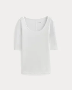 The Luxe Rib Scoop-Neck Tee