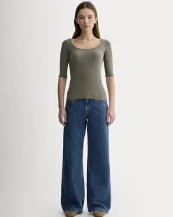 The Luxe Rib Scoop-Neck Tee