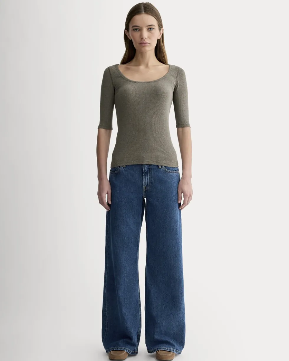 The Luxe Rib Scoop-Neck Tee