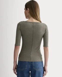 The Luxe Rib Scoop-Neck Tee