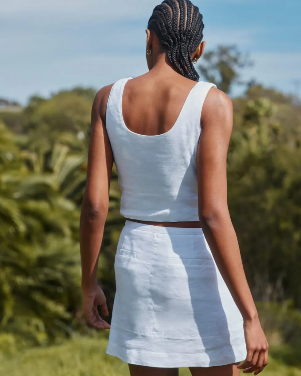 The Mini Skirt in Stretch Linen