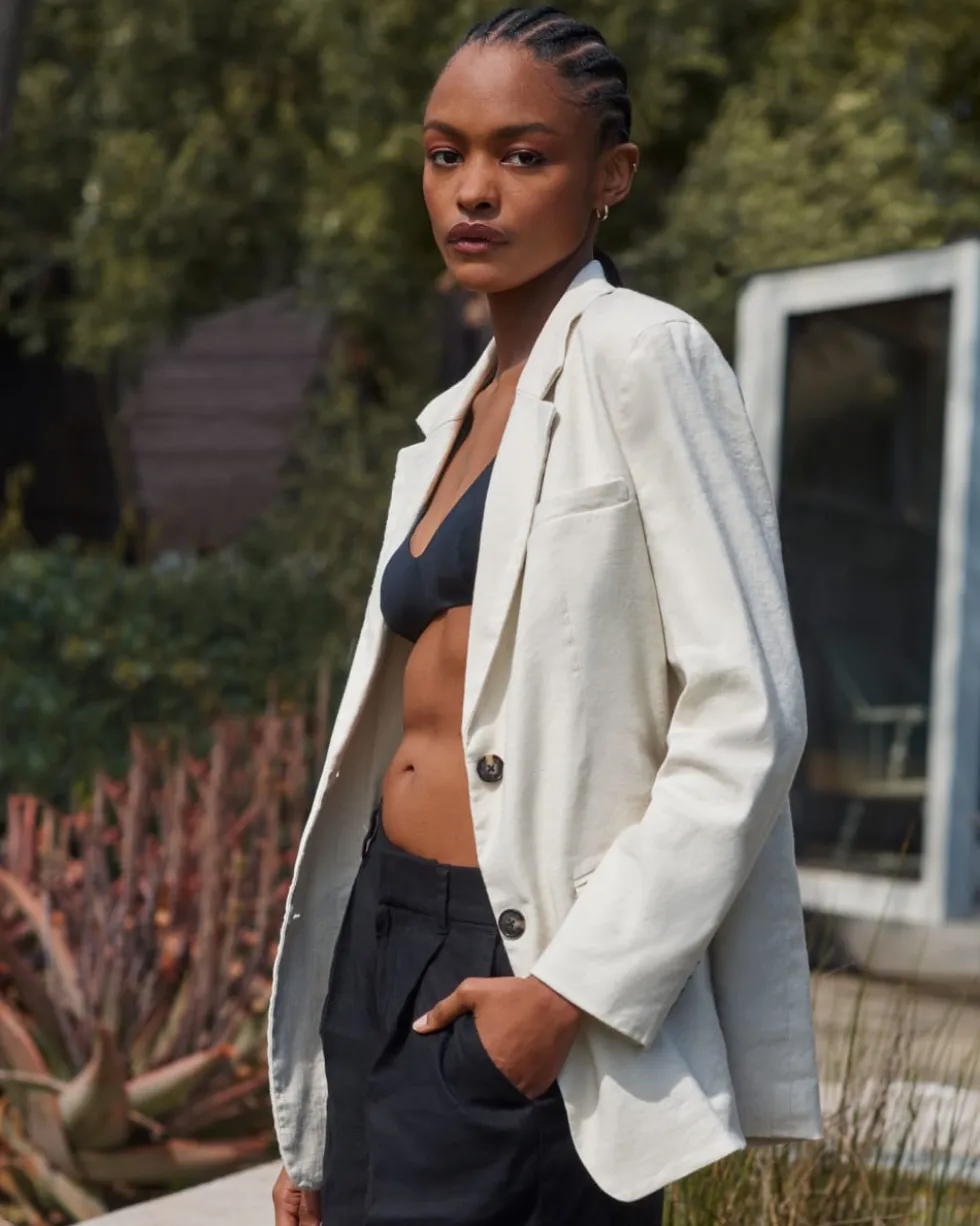 The Oversized Blazer in Stretch Linen