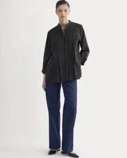 The Pleated Shirt in Silky Cotton