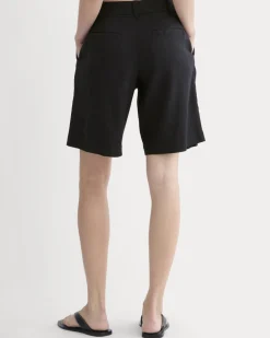 The Pleated Short in Stretch Linen