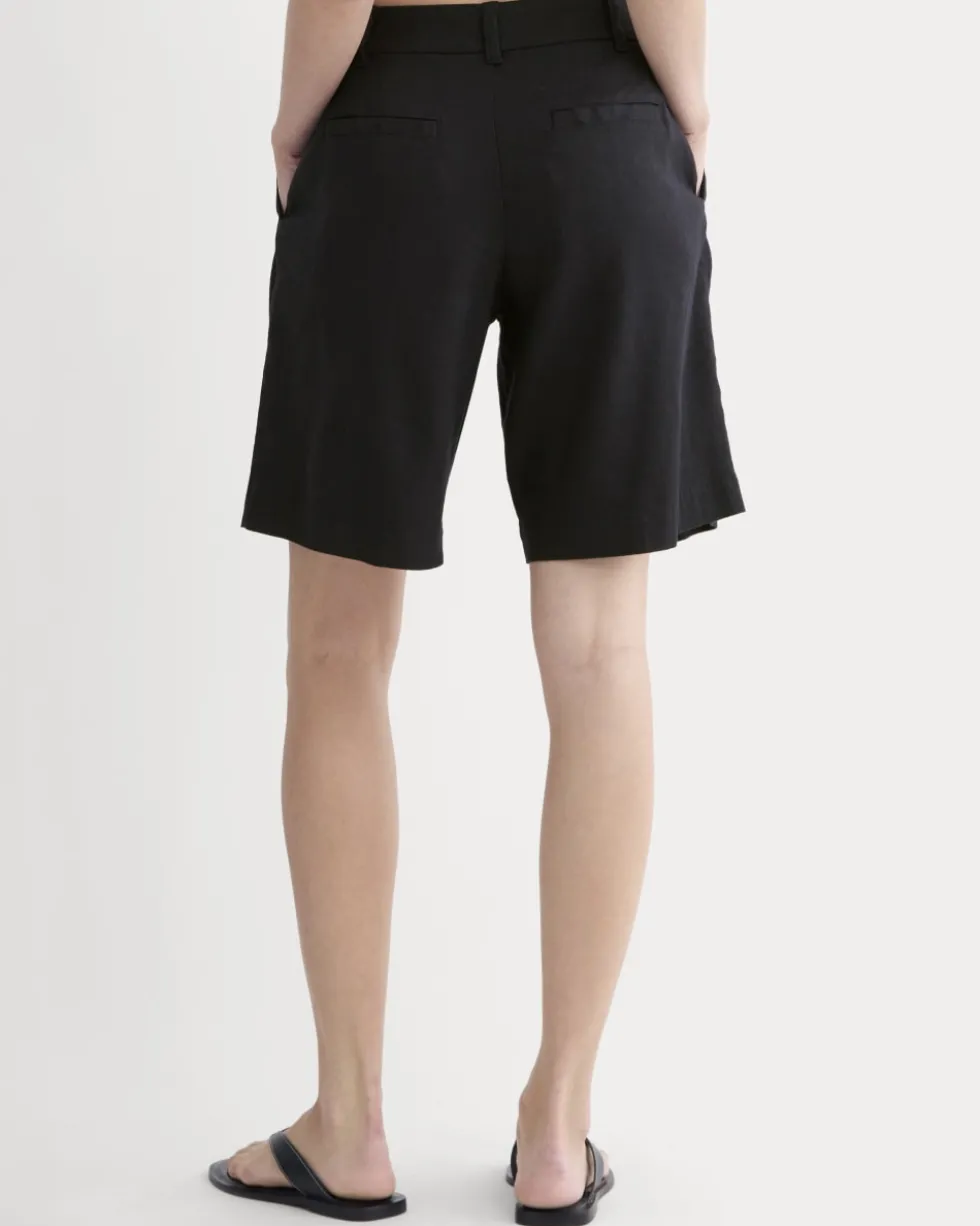 The Pleated Short in Stretch Linen