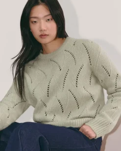 The Pointelle Sweater in Cloud