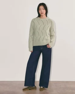 The Pointelle Sweater in Cloud