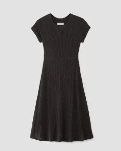 The Rib-Knit Cap-Sleeve Midi Dress