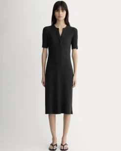 The Rib-Knit Henley Dress