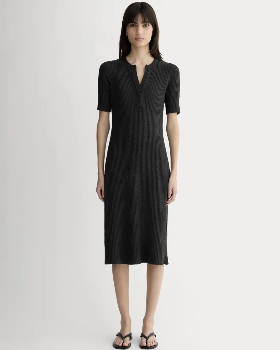 The Rib-Knit Henley Dress