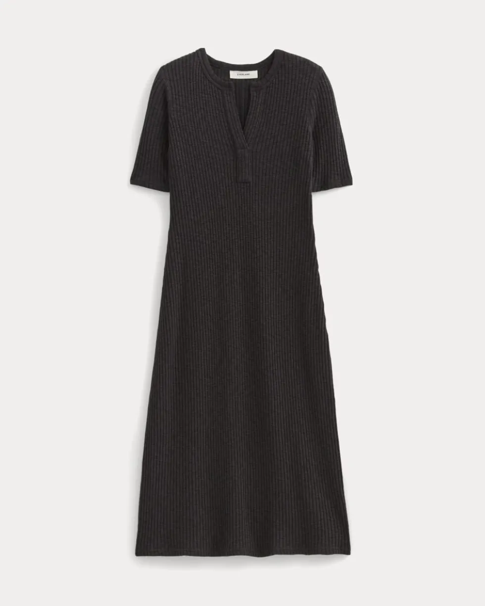 The Rib-Knit Henley Dress
