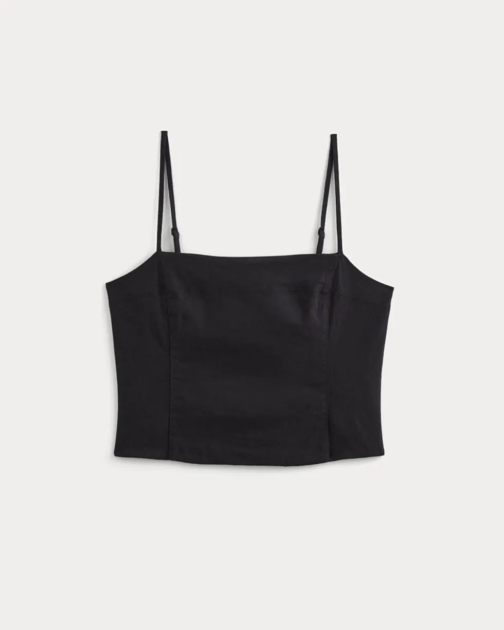The Seamed Top in Stretch Linen