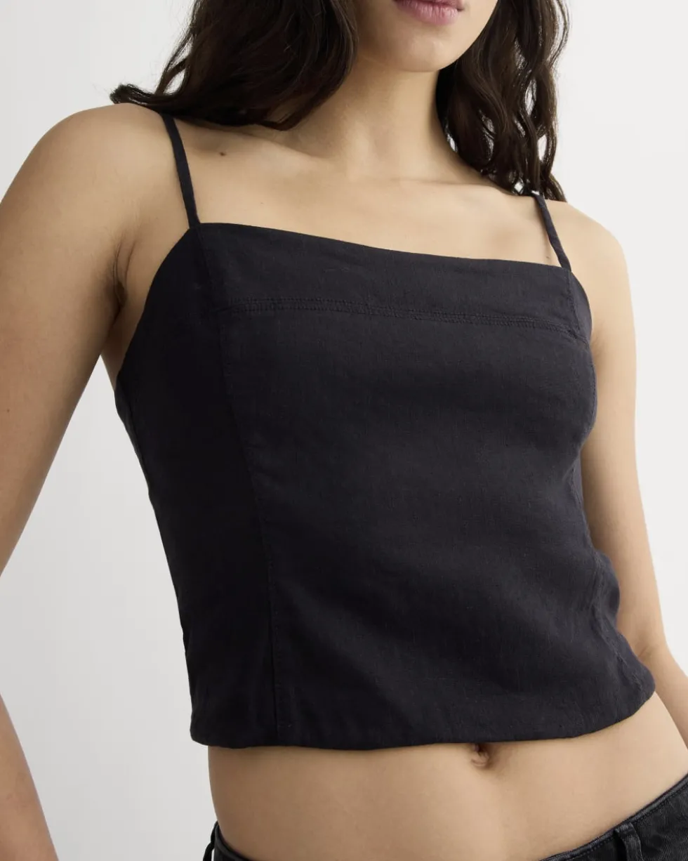 The Seamed Top in Stretch Linen
