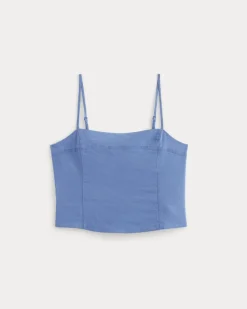 The Seamed Top in Stretch Linen