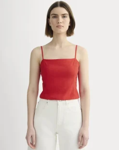 The Seamed Top in Stretch Linen