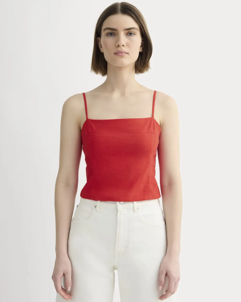 The Seamed Top in Stretch Linen