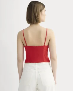 The Seamed Top in Stretch Linen