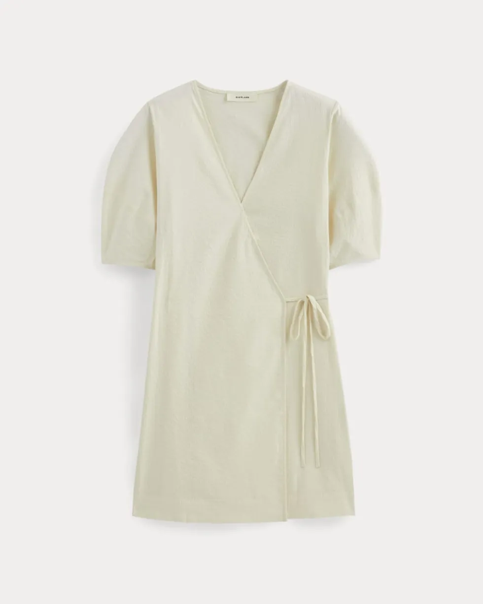 The Seersucker Mini Wrap Dress