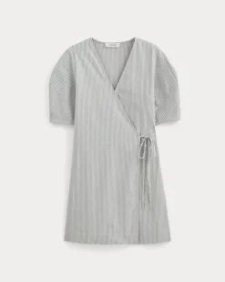 The Seersucker Mini Wrap Dress