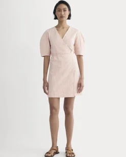 The Seersucker Mini Wrap Dress