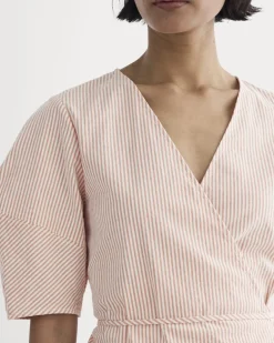 The Seersucker Mini Wrap Dress