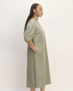 The Short-Sleeve Puff Midi Dress