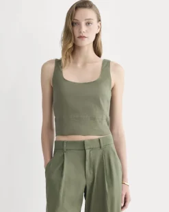 The Square Tank in Stretch Linen