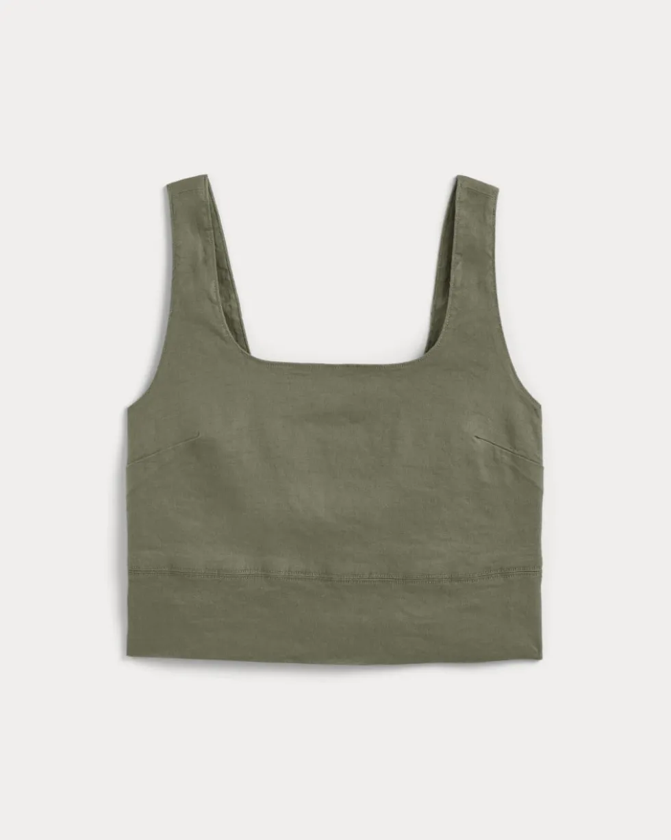 The Square Tank in Stretch Linen