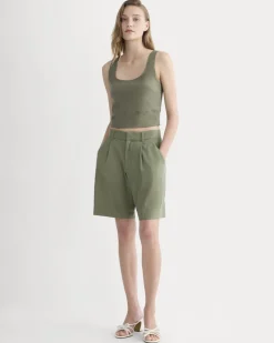 The Square Tank in Stretch Linen
