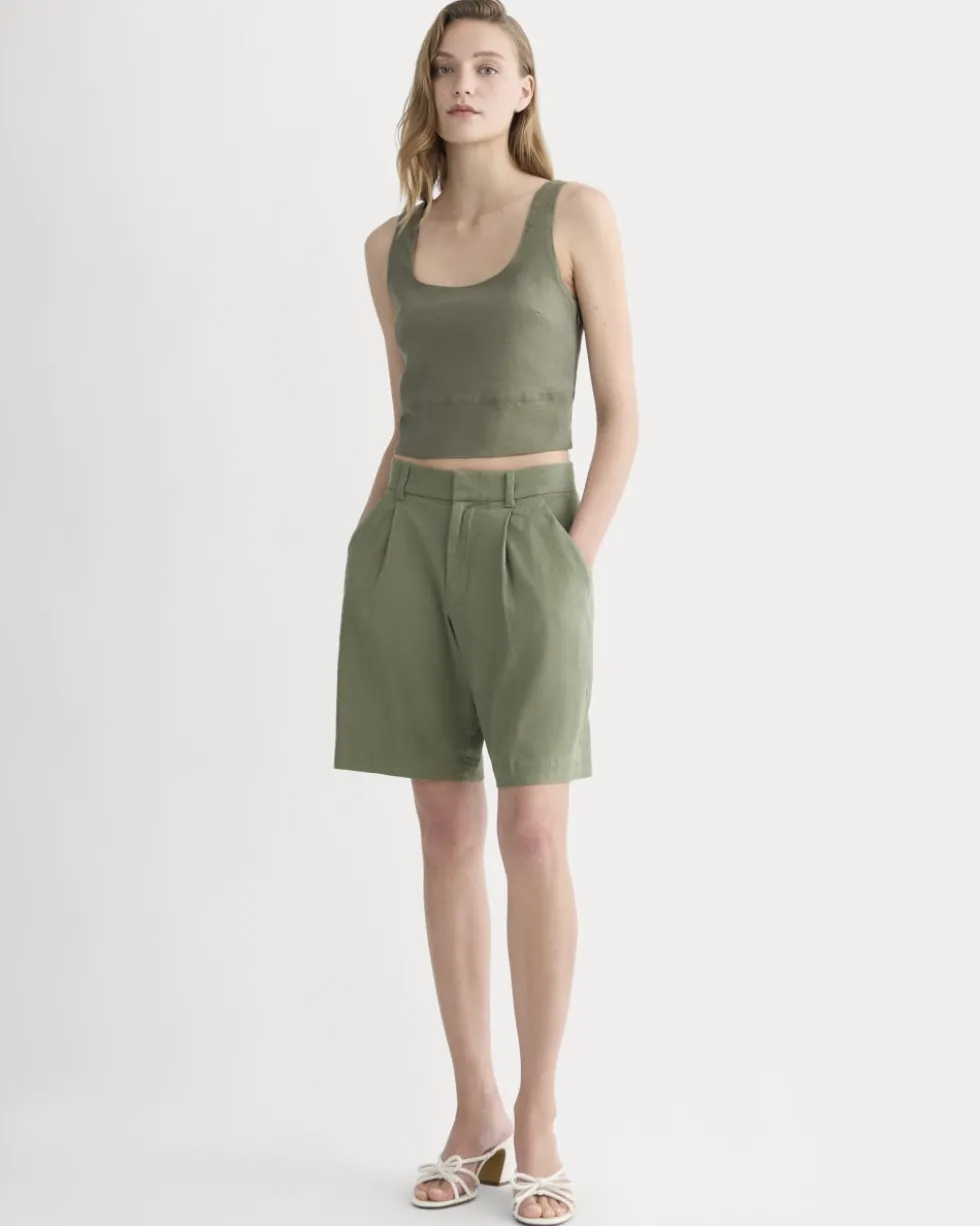 The Square Tank in Stretch Linen
