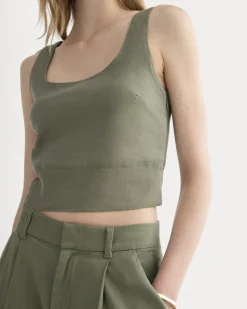The Square Tank in Stretch Linen