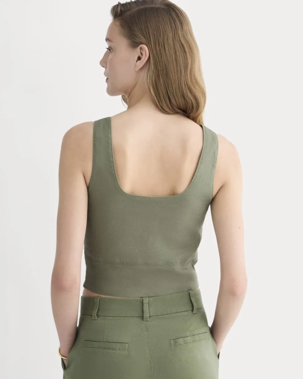 The Square Tank in Stretch Linen