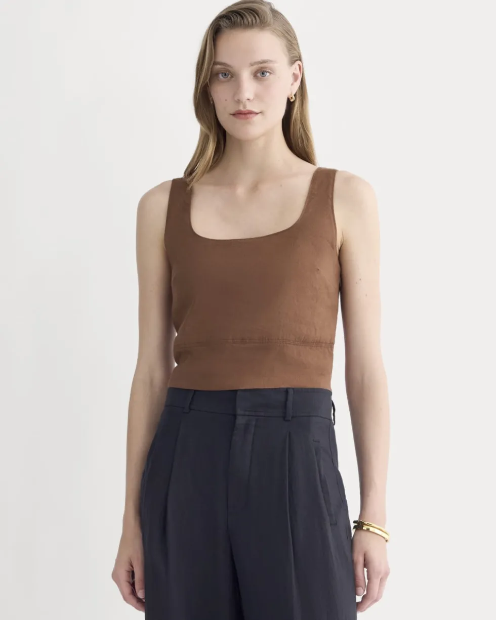 The Square Tank in Stretch Linen