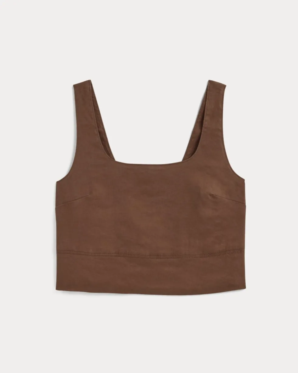 The Square Tank in Stretch Linen
