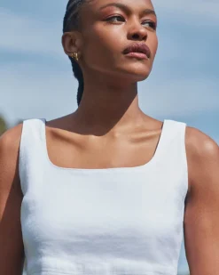The Square Tank in Stretch Linen