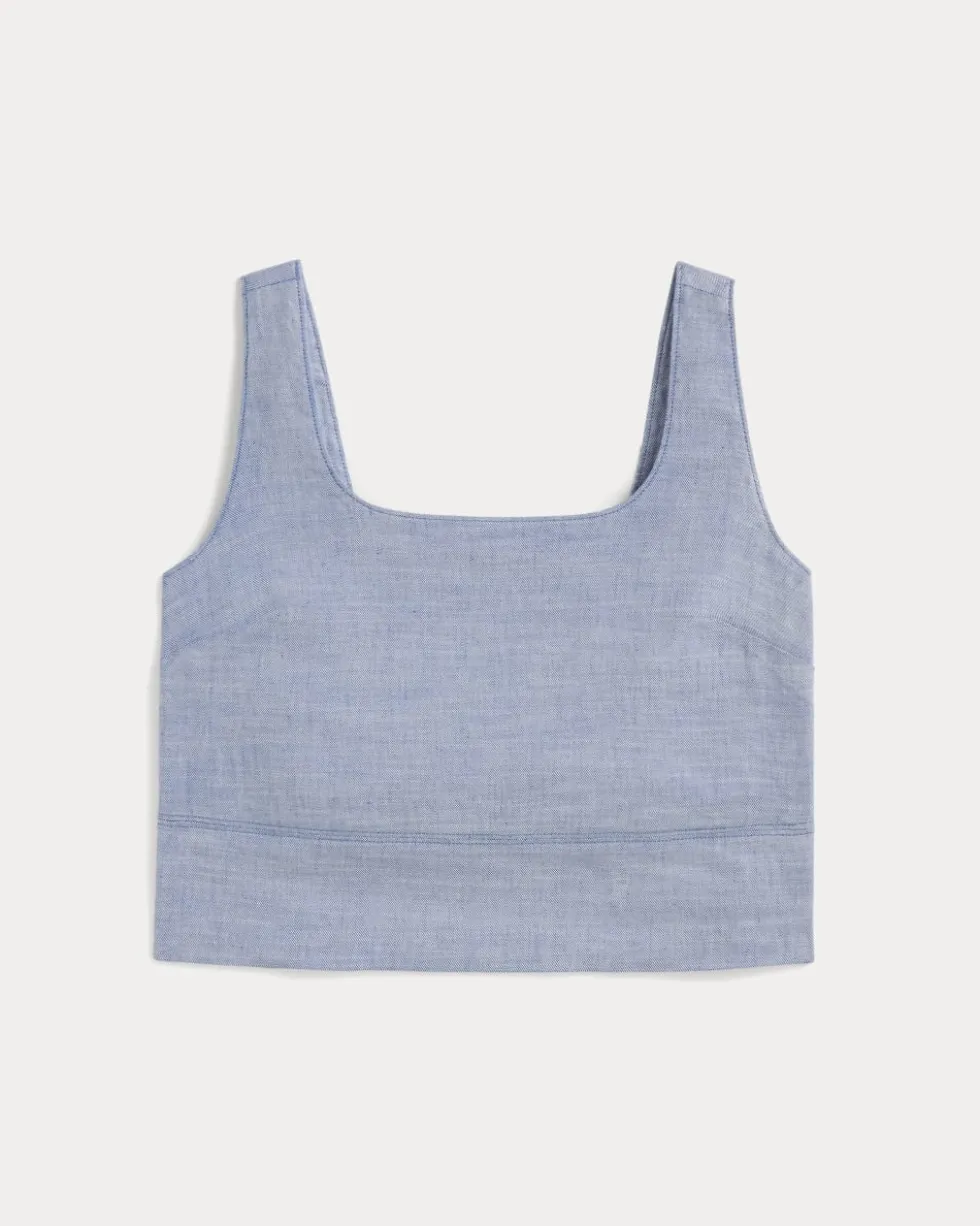 The Square Tank in Stretch Linen