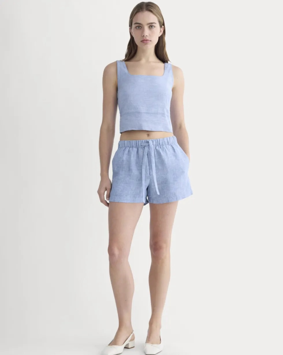 The Square Tank in Stretch Linen