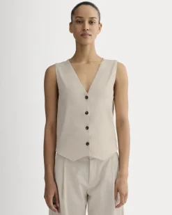The Vest in Stretch Linen