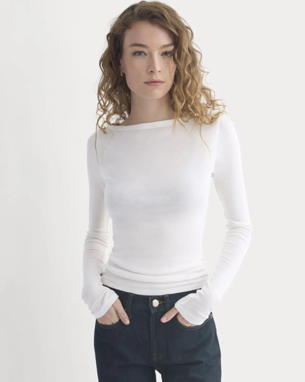 Tissue Boatneck Top