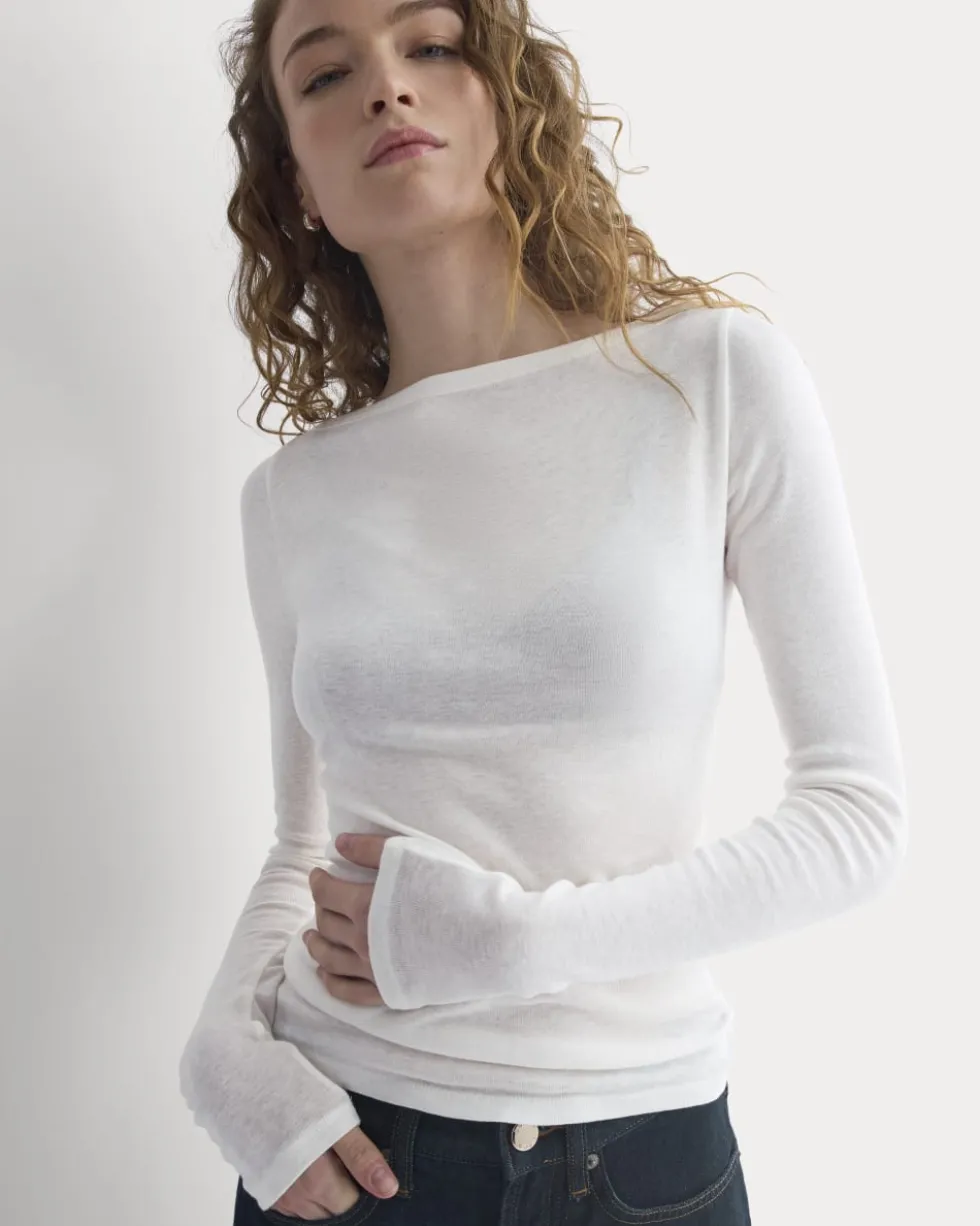 Tissue Boatneck Top