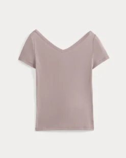 Tissue Short-Sleeve V-Neck Top