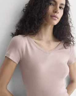 Tissue Short-Sleeve V-Neck Top