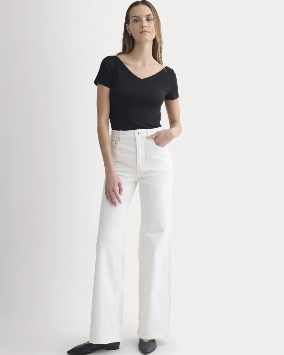 Tissue Short-Sleeve V-Neck Top