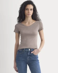 Tissue Short-Sleeve V-Neck Top