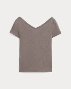 Tissue Short-Sleeve V-Neck Top